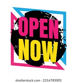 We are open vector sign, Open now market, and shopping center icon sign design, We are open marketing vector signboard