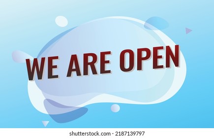 We are open word concept vector illustration style for social media landing page, template, ui, web, mobile app, poster, banner, flyer, background, gift card, coupon, label, wallpaper