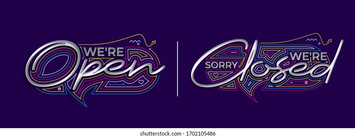 Somos el diseño de ilustración de vectores de texto con estilo 3d para caligrafía abierta/cierre.