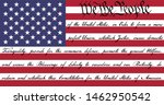 We The People American Flag with the preamble to the US Constitution written on the stripes.