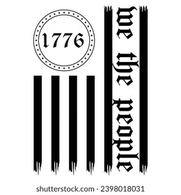 We The People American Flag ,Thin Blue Line  t-shirt design
