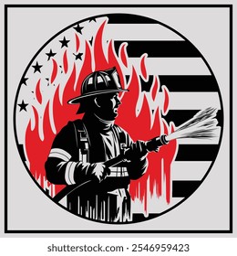 We The People Holsters - Thin Red Line Flag - Men's Short Sleeve T-Shirt Design, Fire Fighter Gifts, Fathers Day Gift