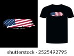 We the People Patriotic Flag Design. 1776 Grunge Flag Design. Distressed American Flag.