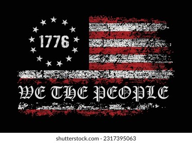 We the People Patriotic Flag T Shirt Design