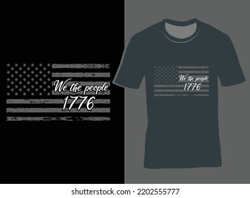 We the people USA Flag T-Shirt And Mug Design Vector, Patriotic t shirts, Vintage USA Flag 1776, US Flag T-shirts.