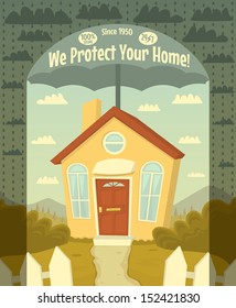 We protect your home. Vector illustration.