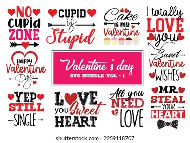 We provide a special SVG bundle to celebrate the holiday of love. SVG file for making a Valentine's Day T-shirt design 