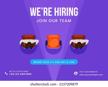 We Are Recruiting Candidate For A Vacant Chair To Join The Team On Purple Background.
