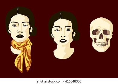 we are the same inside, Asian woman with scarf, portrait