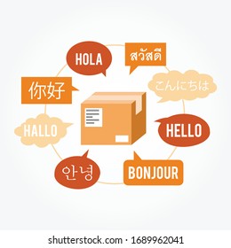 we send packages to all corners of the world. flat design style