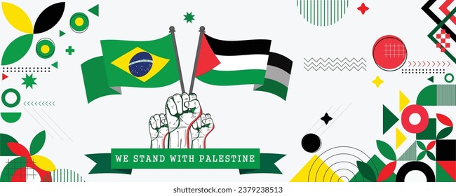 We Stand With Palestine, banner Abstract celebration geometric decoration design vector illustration
