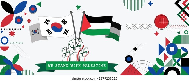 We Stand With Palestine, banner Abstract celebration geometric decoration design vector illustration
