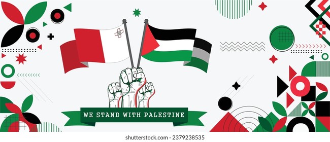 We Stand With Palestine, banner Abstract celebration geometric decoration design vector illustration