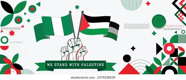 We Stand With Palestine, banner Abstract celebration geometric decoration design vector illustration