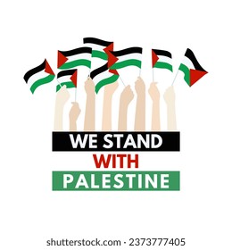 Apoyamos a Palestina, bandera palestina con tipografía