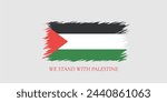 We Stand With Palestine vector graphics file. Palestine flag illustration vector editable file.