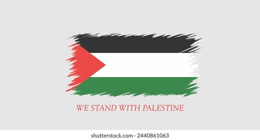 We Stand With Palestine vector graphics file. Palestine flag illustration vector editable file.