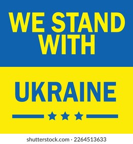 We Stand with Ukraine poster banner design social media template for ukrain  supporters 