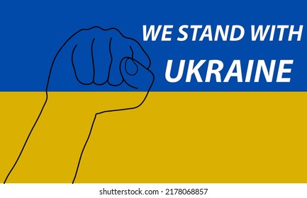 We stand with ukraine poster with ukraine flag in vector format