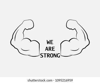 we are strong. strong icon. strong arm icon