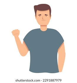 Somos un fuerte vector de dibujos animados. La gente habla. Saludo de la mujer