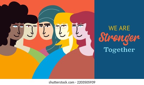 We Stronger Together Diverse Group People Stock Vector (Royalty Free ...