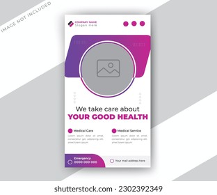 We take care about your good health medical healthcare clinic service social media stories template