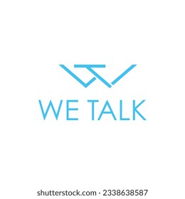 We talk logo design minimlaist letter wt