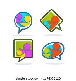 We are together, vector community logo template set