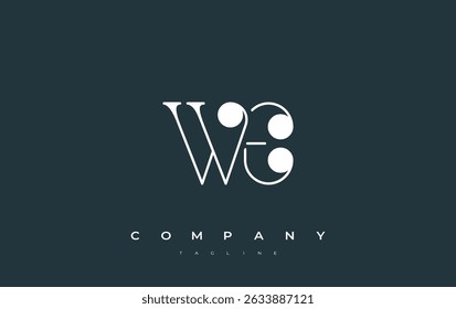 WE Typography Logo Design. Stylish monogram design depiction featuring the letters W and E combined in an artistic signature style, delivering a unique and creative visual representation.