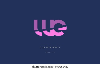 we w e  pink blue pastel modern abstract alphabet company logo design vector icon template 