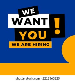 We Want you and we are hiring Banner Vector Design Illustration. Social Media Post concept. 