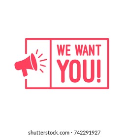 We Want You Megaphone Labels