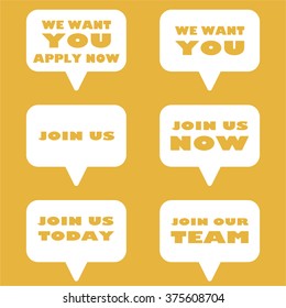 WE WANT YOU Message bubble