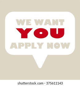 WE WANT YOU Message bubble