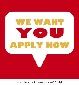 WE WANT YOU Message bubble