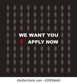 WE WANT YOU Message bubble.