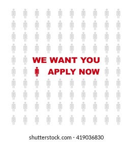 WE WANT YOU Message bubble.