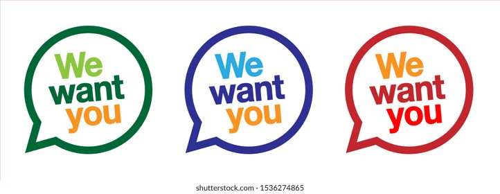 We want you on speech bubble