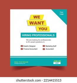 We want you social media poster and banner template