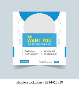 We want you social media poster and banner template