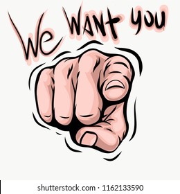 We want you. Vector illustration