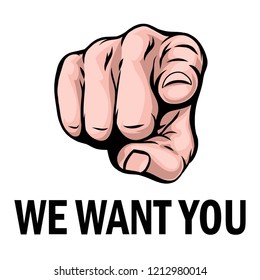 We want you. Vector illustration