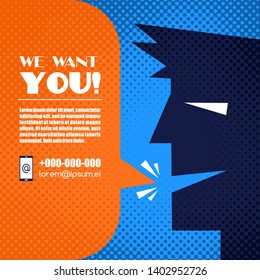 We Want You. Vector Illustration.