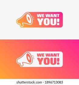 We Want You Vector Label Set