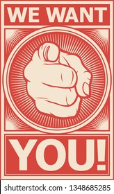 we want you vector poster
