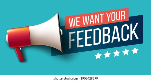 We Want Your Feedback Banner Stock Vector (royalty Free) 1906429699 