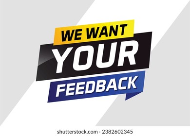Queremos que tu opinión de voz de retroalimentación ilustración de vector 3d estilo para usar página de inicio, plantilla, ui, web, aplicación móvil, afiche, banner, volante, fondo, etiqueta Nosotros