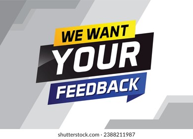 Queremos que tu opinión de voz de retroalimentación ilustración de vector 3d estilo para usar página de inicio, plantilla, ui, web, aplicación móvil, afiche, banner, volante, fondo, etiqueta Nosotros