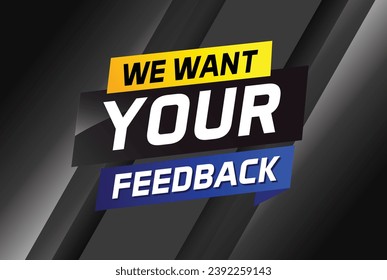 Queremos que tu opinión de voz de retroalimentación ilustración de vector 3d estilo para usar página de inicio, plantilla, ui, web, aplicación móvil, afiche, banner, volante, fondo, etiqueta Nosotros